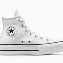 Converse  Chuck Taylor All Star Lift Platform Leather High Top White Size 8 Photo 0