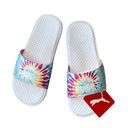 Puma NWT  COOL CAT SPORT  TIE DYE WHITE SLIP ON SLIDES SANDALS SZ-8 Photo 4