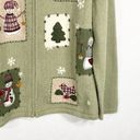 Croft & Barrow Croft Barrow Plus Size 2X Cardigan Sweater Snowman Green Full Zip Ugly 935 Photo 3