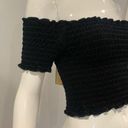 Vintage Havana  Off The Shoulder Velvet Top in Black Photo 1