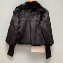 BCBG MaxAzria Collection Black Rabbit Fur Coat Jacket Mob Wife Aesthetic M/ L Photo 7