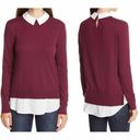 Ted Baker  Ohlin Mixed Media Layered Look Oxblood Sweater Size US 8 Photo 1