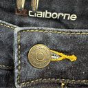 Liz Claiborne  Denim Girlfriend Straight Leg Mid Rise Dark Wash Blue Jeans Sz 10 Photo 2