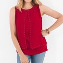 Chico's Red - Double-Layer Embellished Tank Sz 3 Photo 6