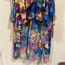 Badgley Mischka  Multi Floral High Low Flowy Tiered Maxi Dress Photo 3