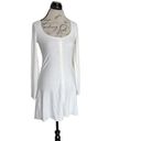 Divided  H&M Womens Dress Size Small Ribbed Button down Lace Trim Long Sleeve Photo 1