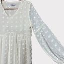 Grace Karin  Mini Dress Size Medium White Cream Bridal Puff Sleeve Photo 5