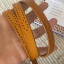 Gottex  Skinny Perforated Golden Leather Belt Photo 6