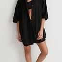 Madewell  Crinkle Cotton Gauze Swim Cover-Up Mini Shirt Dress Black XXS NJ976 New Photo 0