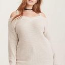 Torrid  Cream Knit Cold Shoulder Pullover Sweater Photo 0