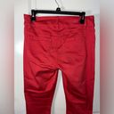 CAbi  Maroon Capri Cut Frayed End Trim Hi-Low Crop Zipper Button Jeans Sz 4 Photo 5