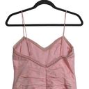 Badgley Mischka  Womens Fit & Flare Dress Pink Ruched Midi Spaghetti Strap Silk 6 Photo 5