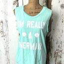 Fifth Sun  I’m Really a Mermaid Graphic Teal muscle tank Photo 0