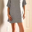 Vintage Blue  Floral Embossed Silk Tee Shirt Dress Photo 0