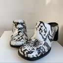 Mango  Leather Snake Animal Print Block Heel Mule Photo 7