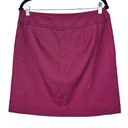 Loft  Womens 10 Magenta Pink Black Button Flap Pocket Diamond Tweed Pencil Skirt Photo 1