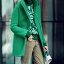 J.Crew  Factory Stadium Cocoon Coat Wool Green/Emerald Size 00 Photo 2