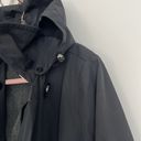 Saks Fifth Avenue Black Trench Coat with Removable Hood Size Medium Photo 5