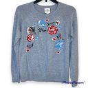 st. john's bay  Women's Gray Floral Sweater Top Size M Photo 0