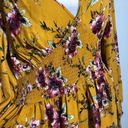 Xhilaration NWOT Gold Yellow Floral Long Sleeved Smocked Dress Photo 5