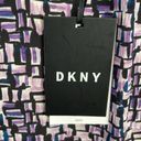 DKNY  geometric blouse. NWT. Size Medium.  Unique scalloped and gathered sleeves. Photo 4