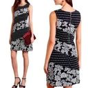 Maeve  Anthropologie Effamy Jacquard Sheath Dress Size M Black White Dot NWT Photo 1