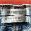 One Teaspoon Light Wash One X  Destroyed Straight Leg Dad Jeans Photo 11