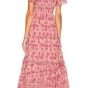 Cleobella  Ashlyn Midi Dress Smocked Floral Metallic Batik Print Pink Women's XS Photo 1