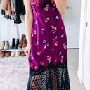 Rebecca Taylor Purple Floral Lace Midi Dress Photo 2