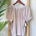 Old Navy NWT  Nude Pink/Beige Crushed Velvet Pleated Short Sleeve Blouse Top Photo 0