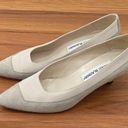 Manolo Blahnik Vintage  Stone Suede Gray Leather Classic Low Heel Pumps Size 35.5 Photo 0