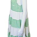 Entro  Green & White Striped Tiered Sleeveless Dress Size Medium Photo 2