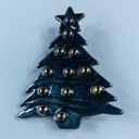 Christmas Holiday Tree Brooch Pendant Silver Tone 3 D Metal Vintage Gift Photo 7