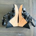 Guess Wedge Cork Black Heels Open Toe Size 9 Photo 5