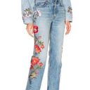 GRLFRND  Denim Helena High-Rise Straight Jeans in Hall & Oats Size 26 Embroidered Photo 14