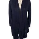 st. john's bay  Womens Open Cardigan Size Medium Black Ribbed High Low Knit NWT Photo 9