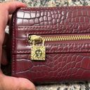 Anne Klein  Croc Burgundy Long Wallet Lots of Pockets EUC #3102 Photo 2