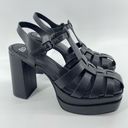 BP  Amaya Black Faux Leather Fisherman Block Heel Platform Sandals Size 9.5 Photo 1