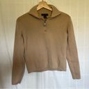 Banana Republic extra fine merino wool quarter zip funnel neck sweater neutral Photo 1