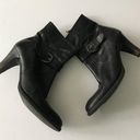 via spiga  Black‎ Leather Heeled Buckle Zip Bootie Ankle Boots Womens Size 11M Photo 0