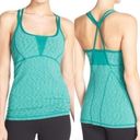 Zella  Showstopper Space Dye Tank Teal Green White Scoop Neck Racerback Active S Photo 1