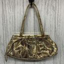 Stuart Weitzman Womens  Vintage Gold Snake Skin Clutch Photo 1