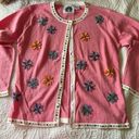 Daisy VINTAGE STORYBOOK KNITS Sequin flower  cardigan sweater SIZE SMALL BRATZ Photo 0