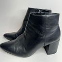 Blondo  Ankle Boots Size 9 Black Leather Pointed Toe Block Heel Booties Photo 6