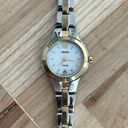 Seiko  Solar Ladies Watch Two Tone Bracelet Round White Dial Photo 5