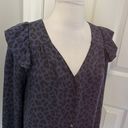 Marine layer  Rory Long Sleeve Ruffle Blouse Cheetah Photo 6