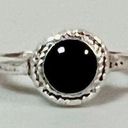 Onyx Silver Black Round  Gemstone Crystal Toe Ring Jewelry 🖤 Photo 0