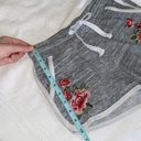 PacSun Grey Floral Athletic Lounge Comfy Athleisure Shorts Embroidered  Photo 3