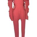 Collina Strada Ruffled Bodysuit with Side Cutouts Hot Pink NWOT womens S Photo 0