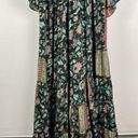 Karma Highway Black Teal Paisley Butterfly Short Sleeve Tiered Maxi Dress OS Size undefined Photo 10